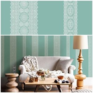 Wallpaper Brynn Teal Lace Stripe